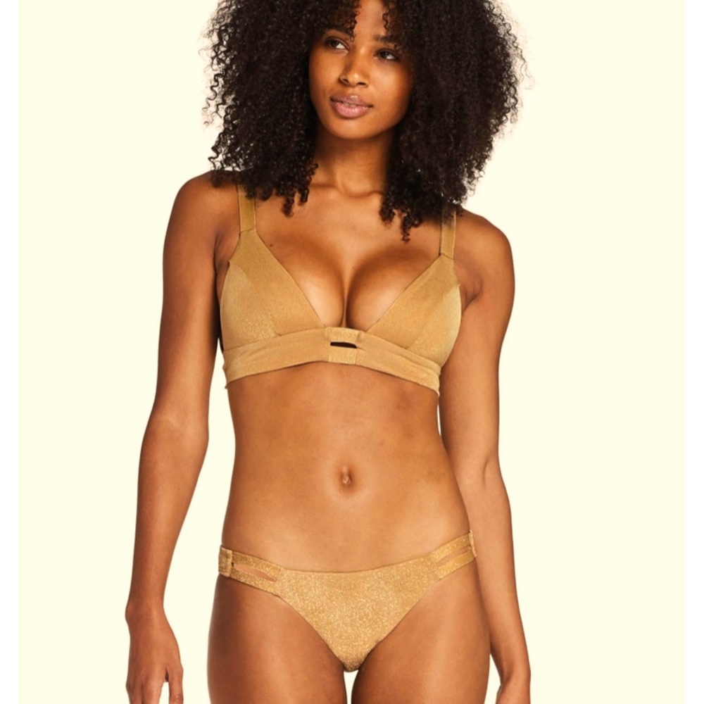 Vitamin A Metallic Bronze Gold Neutra Bikini